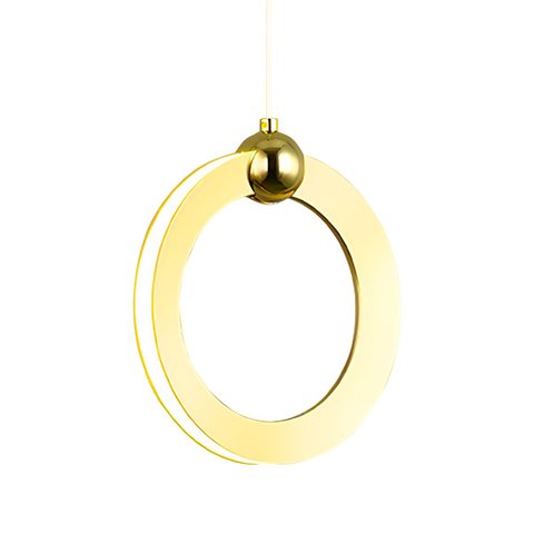 Luminária de Teto Pendente Mercúrio Redondo Dourado Led 3 em 1 Multicor 7w Bivolt