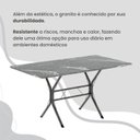 Ver mais imagens de Conjunto Sala de Jantar Mesa Retangular 120x75cm Tampo Granito Topázio 4 Cadeiras Paraty Preto/Floral/Mart Prata