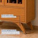 Ver imagem 3 de Cristaleira Reflecta 100%MDF 2 Portas Pés em Madeira Maciça