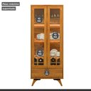 Ver mais imagens de Cristaleira Reflecta 100%MDF 2 Portas Pés em Madeira Maciça