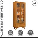 Ver imagem 3 de Cristaleira Reflecta 100%MDF 2 Portas Pés em Madeira Maciça