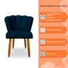 Cadeira de Jantar Pétala Estofada Pés Palito Veludo Azul Marinho - Montanaris Decor - 5