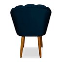 Ver imagem 3 de Cadeira de Jantar Pétala Estofada Pés Palito Veludo Azul Marinho - Montanaris Decor