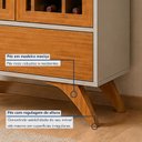 Ver imagem 3 de Cristaleira Reflecta 100%MDF 2 Portas Pés em Madeira Maciça