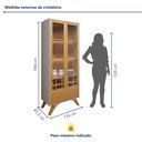 Ver mais imagens de Cristaleira Reflecta 100%MDF 2 Portas Pés em Madeira Maciça
