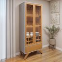 Ver imagem 2 de Cristaleira Reflecta 100% MDF 2 Portas Pés em Madeira Maciça Mavaular