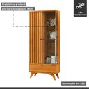 Ver imagem 5 de Cristaleira Versa  100% MDF 1 Porta Ripada e 1 gaveta Pés Madeira Maciça