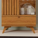 Ver mais imagens de Cristaleira Versa  100% MDF 1 Porta Ripada e 1 gaveta Pés Madeira Maciça