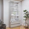 Cristaleira 100%MDF com Espelho e Led 2 Gavetas  Lisboa - 1
