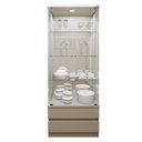 Ver imagem 2 de Cristaleira 100%MDF com Espelho e LED 2 Gavetas Lisboa Bege/Off White