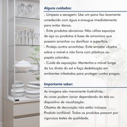 Cristaleira 100%MDF com Espelho e Led 2 Gavetas  Lisboa - 8