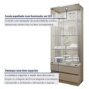 Ver imagem 6 de Cristaleira 100%MDF com Espelho e LED 2 Gavetas Lisboa Bege/Off White