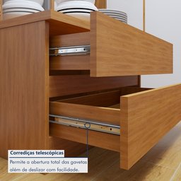 Cristaleira 100%MDF com Espelho e Led 2 Gavetas Lisboa - 8