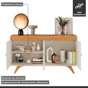 Ver imagem 6 de Buffet para Sala de Jantar 100% MDF 4 Portas 160cm Pés Madeira Maciça Madrid