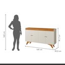 Ver imagem 7 de Buffet para Sala de Jantar 100% MDF 4 Portas 160cm Pés Madeira Maciça Madrid