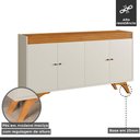 Ver imagem 4 de Buffet para Sala de Jantar 100% MDF 4 Portas 160cm Pés Madeira Maciça Madrid