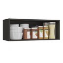 Ver imagem 3 de Armário Aéreo Cozinha em MDP 80 cm 1 Porta Basculante Organizador Kappesberg Preto Marrom Madeira