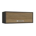 Ver imagem 1 de Armário Aéreo Cozinha em MDP 80 cm 1 Porta Basculante Organizador Kappesberg Preto Marrom Madeira