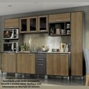 Ver imagem 4 de Armário Aéreo Cozinha em MDP 80 cm 1 Porta Basculante Organizador Kappesberg Preto Marrom Madeira