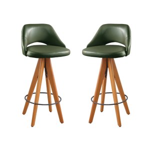 Kit 2 Banquetas Giratórias Estofadas com Encosto Nicole