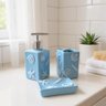 Kit de Banheiro 3 Peças Náutico Azul Conchas em Cerâmica - 1