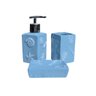 Kit de Banheiro 3 Peças Náutico Azul Conchas em Cerâmica - 3