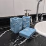 Kit de Banheiro 3 Peças Náutico Azul Conchas em Cerâmica - 2