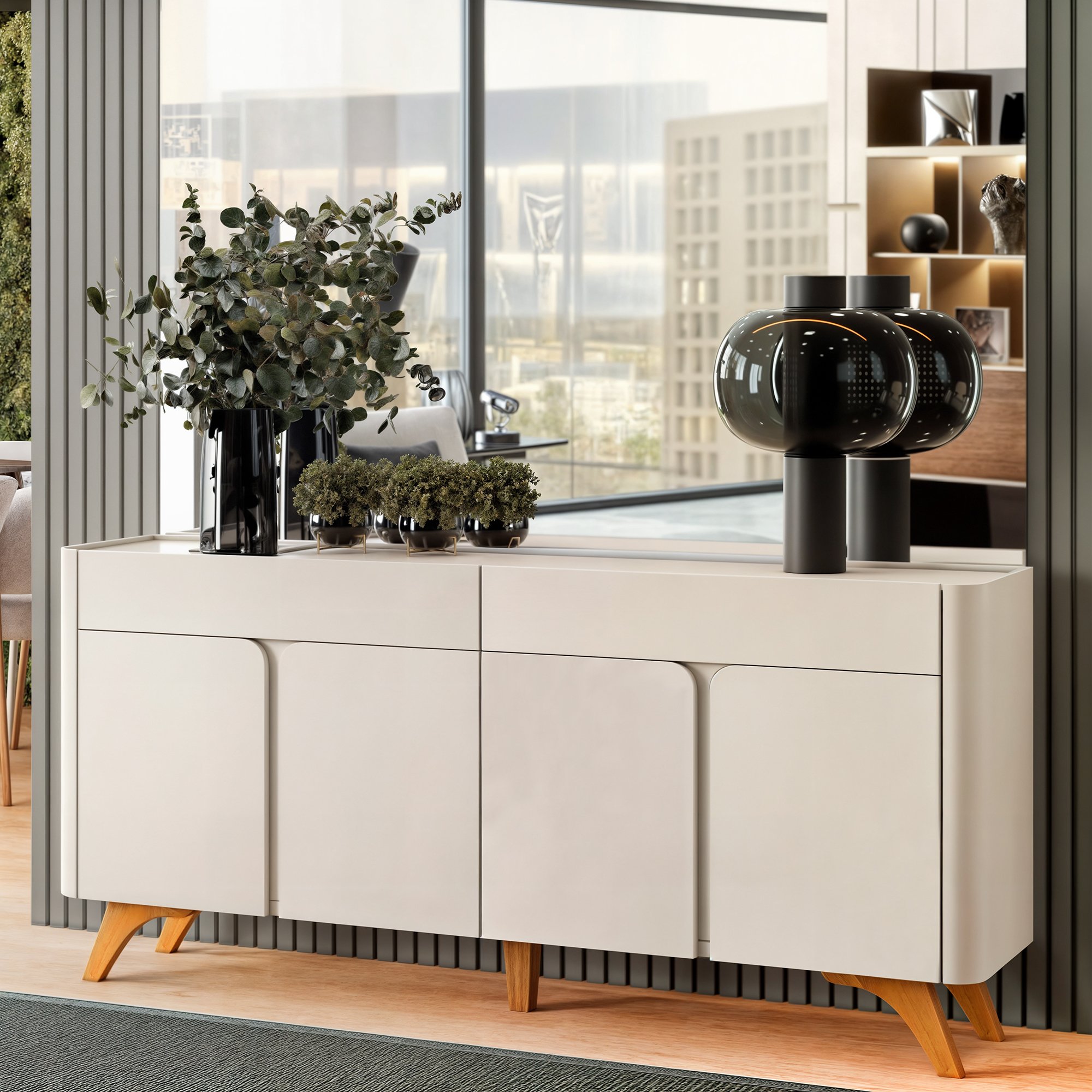 Buffet para Sala de Jantar Aros 4 Portas 172cm | MadeiraMadeira