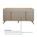 Ver imagem 6 de Buffet para Sala de Jantar Laqueado 100% MDF 4 Portas 172cm Pés em Madeira Maciça Aros