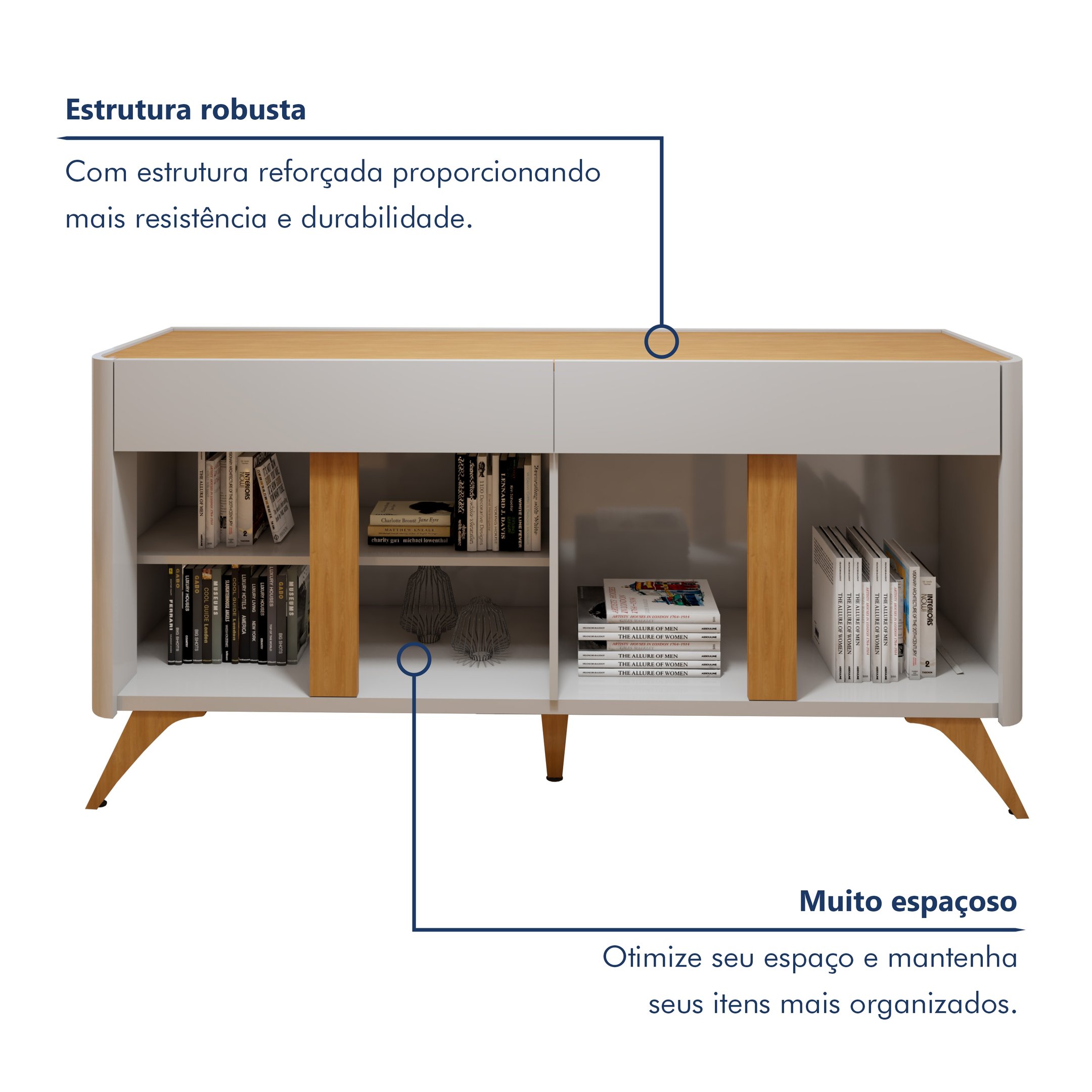 Buffet para Sala de Jantar Aros 4 Portas 172cm - 4