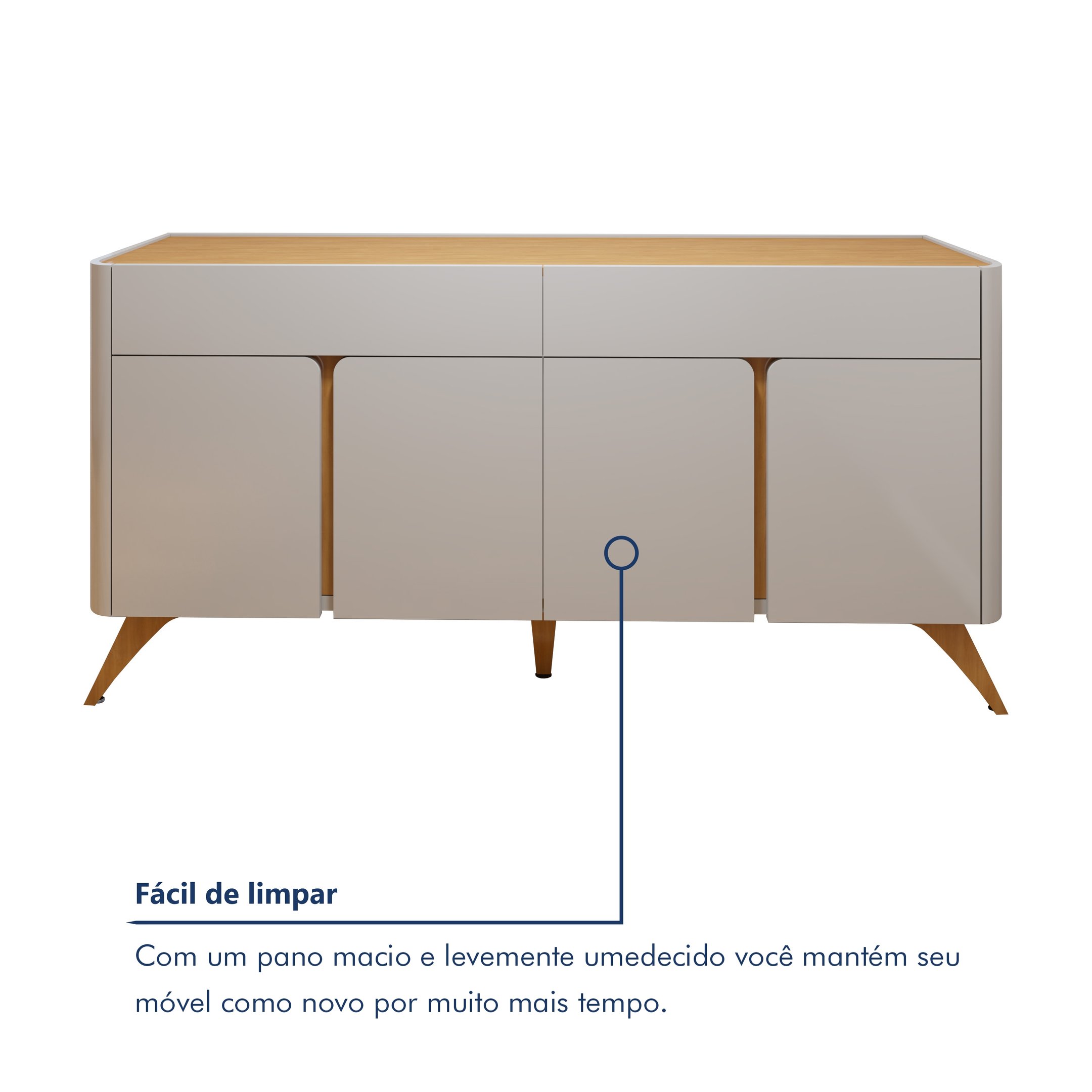 Buffet para Sala de Jantar Aros 4 Portas 172cm - 6