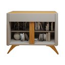 Ver imagem 5 de Buffet para Sala de Jantar Laqueado 100% MDF 2 Portas 92cm Pés Madeira Maciça Aros