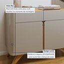 Ver imagem 7 de Buffet para Sala de Jantar Laqueado 100% MDF 2 Portas 92cm Pés Madeira Maciça Aros