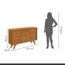Ver imagem 3 de Buffet para Sala de Jantar Laqueado 100%MDF 2 Portas e Pés Madeira Maciça Piazza