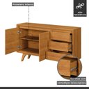Ver imagem 4 de Buffet para Sala de Jantar Laqueado 100%MDF 2 Portas e Pés Madeira Maciça Piazza