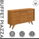 Ver imagem 2 de Buffet para Sala de Jantar Laqueado 100%MDF 2 Portas e Pés Madeira Maciça Piazza