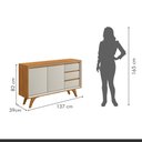 Ver imagem 6 de Buffet para Sala de Jantar Laqueado 100% MDF 2 Portas Pés Madeira Maciça Piazza