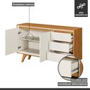 Ver imagem 5 de Buffet para Sala de Jantar Laqueado 100% MDF 2 Portas Pés Madeira Maciça Piazza