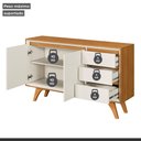 Ver imagem 7 de Buffet para Sala de Jantar Laqueado 100% MDF 2 Portas Pés Madeira Maciça Piazza