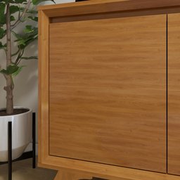 Buffet para Sala de Jantar 100% MDF 3 Portas Pés em Madeira Maciça Piazza - 9