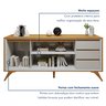 Buffet para Sala de Jantar 100%MDF  3 Portas Pés em Madeira Maciça Piazza - 6