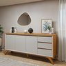 Buffet para Sala de Jantar 100%MDF  3 Portas Pés em Madeira Maciça Piazza - 2