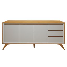Buffet para Sala de Jantar 100%MDF  3 Portas Pés em Madeira Maciça Piazza - 13