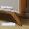 Buffet para Sala de Jantar 100%MDF  3 Portas Pés em Madeira Maciça Piazza - 3