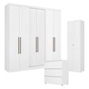 Ver imagem 1 de Guarda Roupa Casal Presence 6 Portas Com cômoda Gaveteiro Condessa E armário Multiuso 2 Portas Space