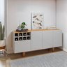 Buffet para Sala de Jantar 100%MDF  3 portas 1 Gaveta Pés em Madeira Maciça Duna - 1