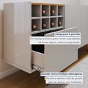 Ver imagem 3 de Buffet para Sala de Jantar 100%MDF  3 portas 1 Gaveta Pés em Madeira Maciça Duna