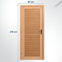 Ver imagem 3 de Kit Porta Pronta Maciça de Eucalipto 214x87x14cm Abertura Esquerda Veneziana Marrom