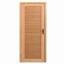 Ver imagem 2 de Kit Porta Pronta Maciça de Eucalipto 214x87x14cm Abertura Esquerda Veneziana Marrom