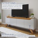 Ver imagem 7 de Rack para TV até 58 Polegadas 100% MDF 4 Portas 180cm Pés Madeira Maciça Grécia